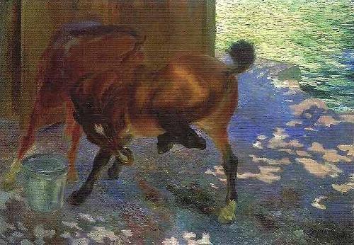 Paul-Albert Besnard Horses bitten by flies Spain oil painting art